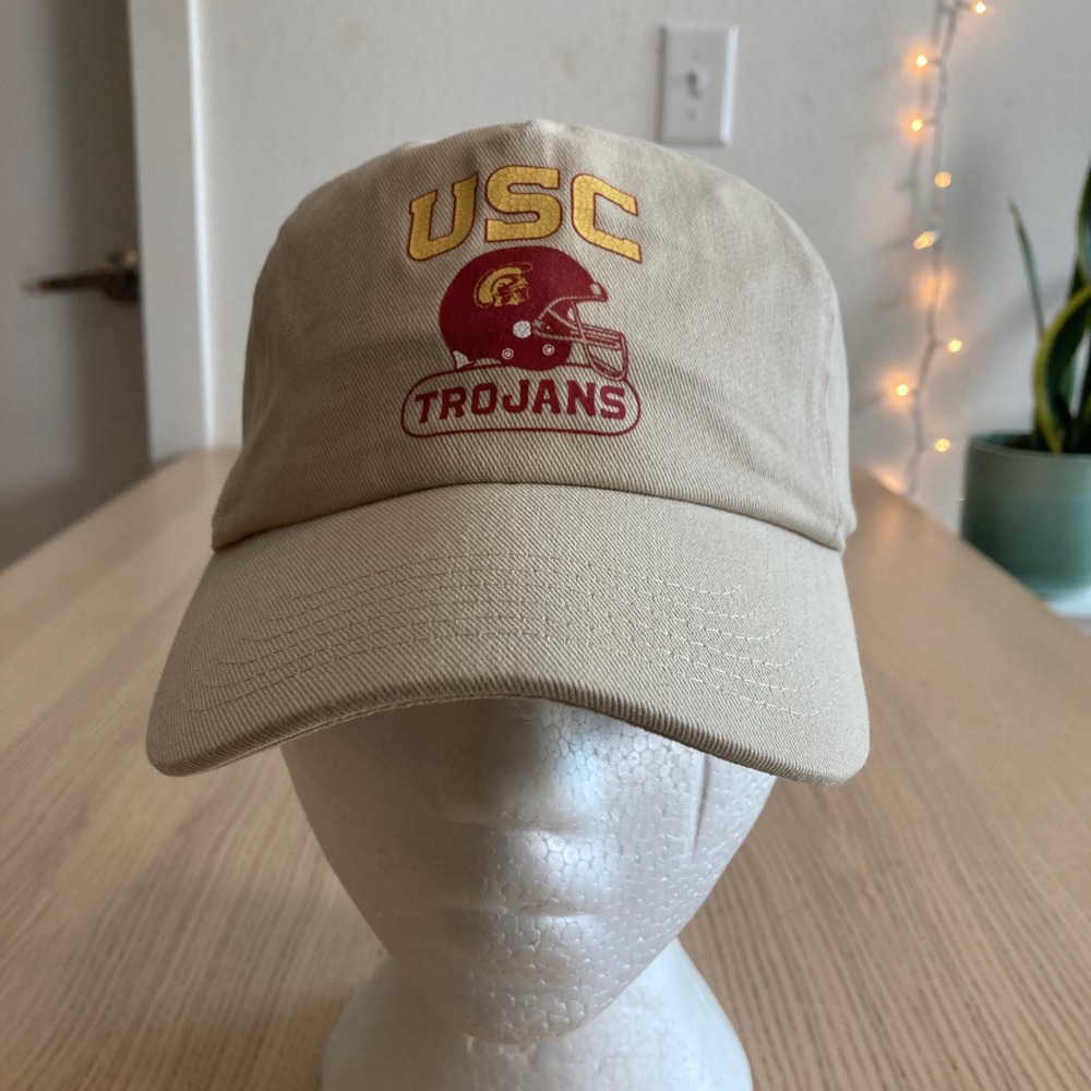 NWT USC Hat Mens OSFM Beige Trojans Baseball Cap Snapback Cotton Twill